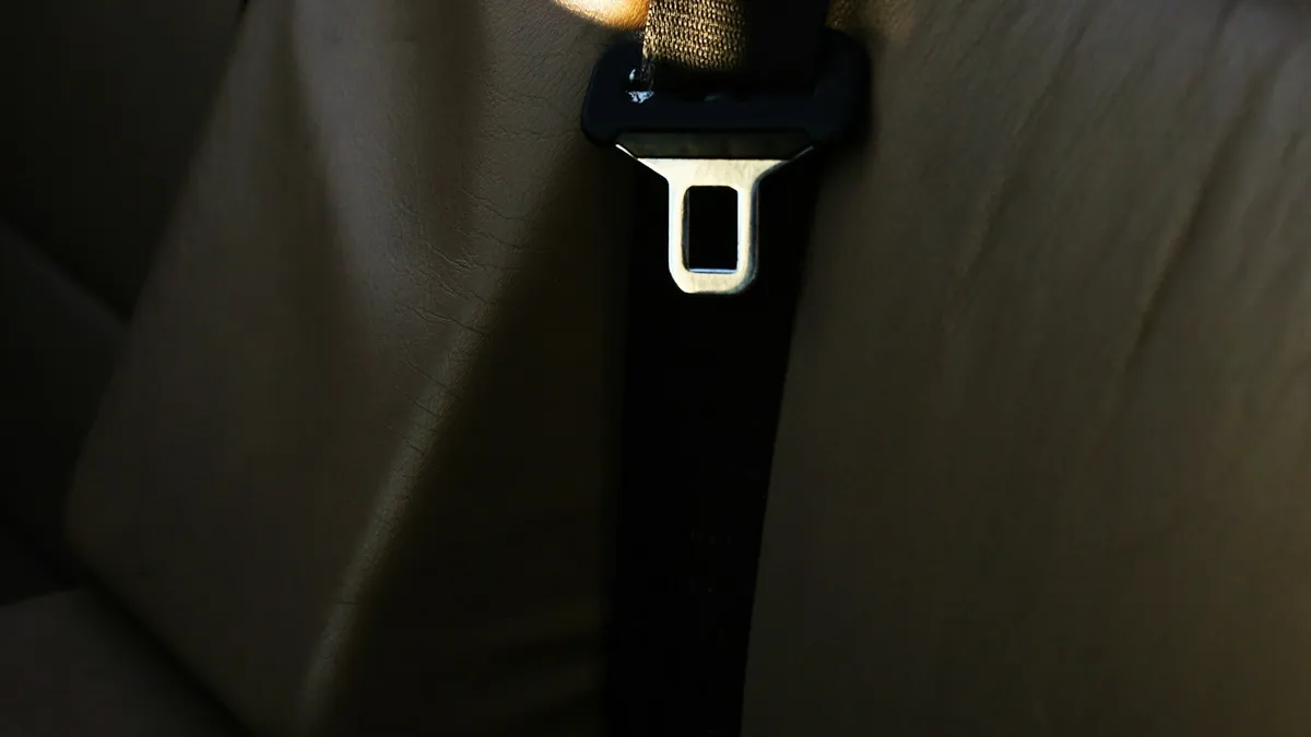 Seatbelt buckle on a car seat