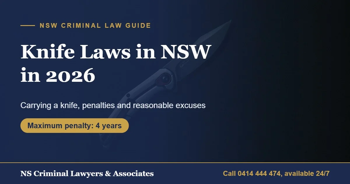 Knife Laws in NSW in 2026: carrying a knife, penalties and reasonable excuses