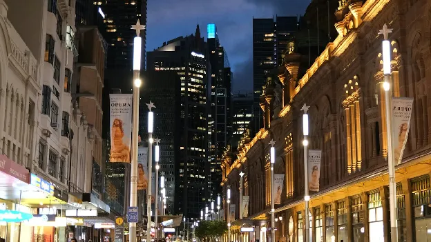 Sydney city street at night where many affray incidents happen